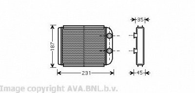 AVA QUALITY COOLING vo6132 -  Теплообменник, отопление салона